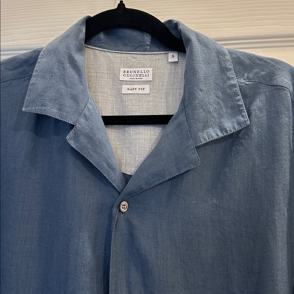 Brunello Cucinelli Blue Men's Shirt